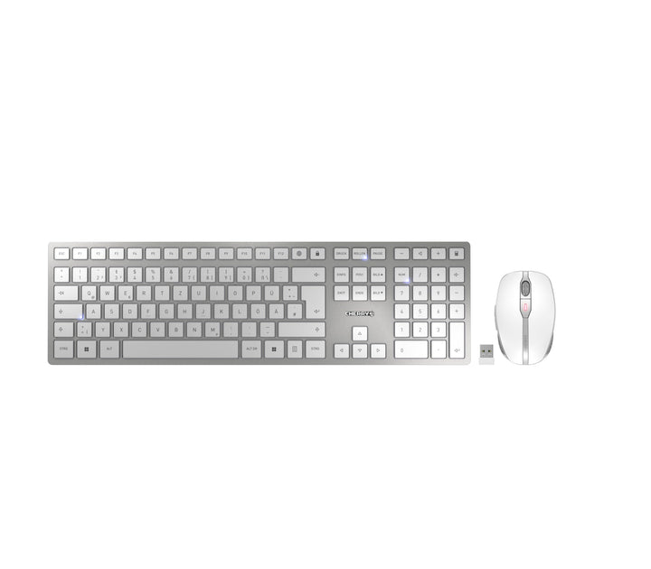 CHERRY DW 9100 SLIM, Kabelloses Tastatur- und Maus-Set, Deutsches Layout (QWERTZ), Bluetooth & 2,4 G