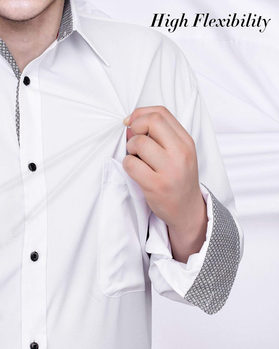 J.VER Herren Hemd Regular Fit Langarm Herrenhemden Freizeithemd Regular Businesshemd elastiscer Must