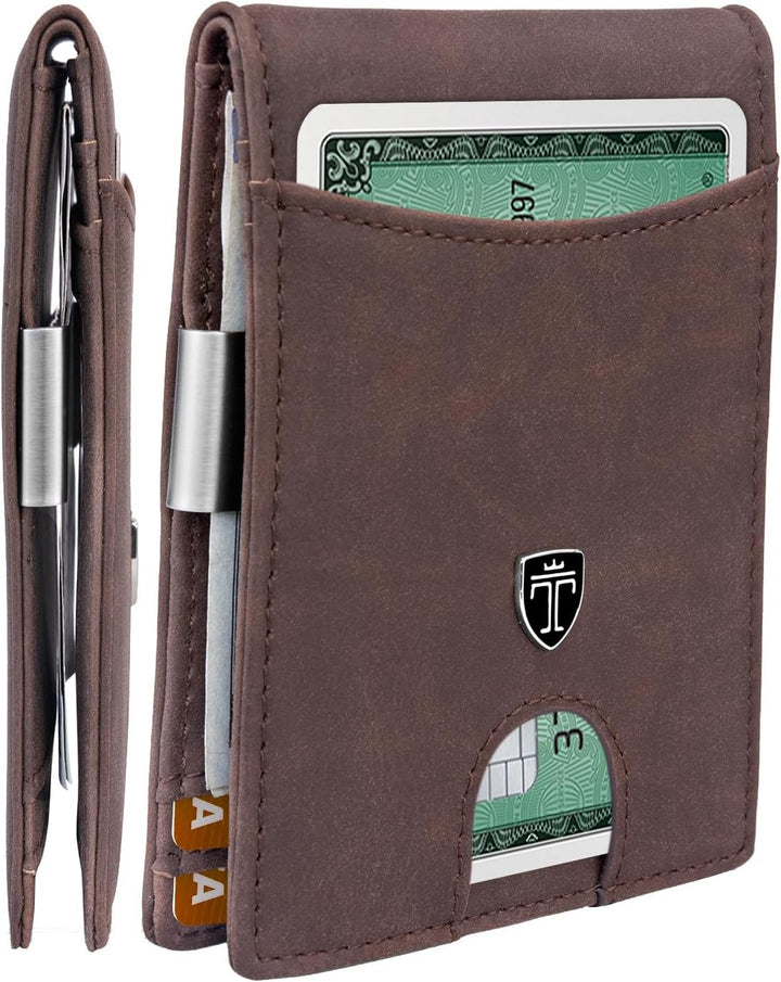 TRAVANDO börse mit klammer â€žRIOâ€œ â€“ Herren-Geldbörsen, schmale Vordertasche, RFID-blockierender