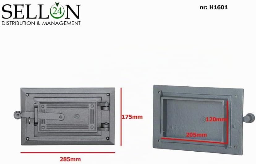 Sellon24® Revisionstür aus Gusseisen Räucherei Gusseisen Backofentür Ofentür H1601