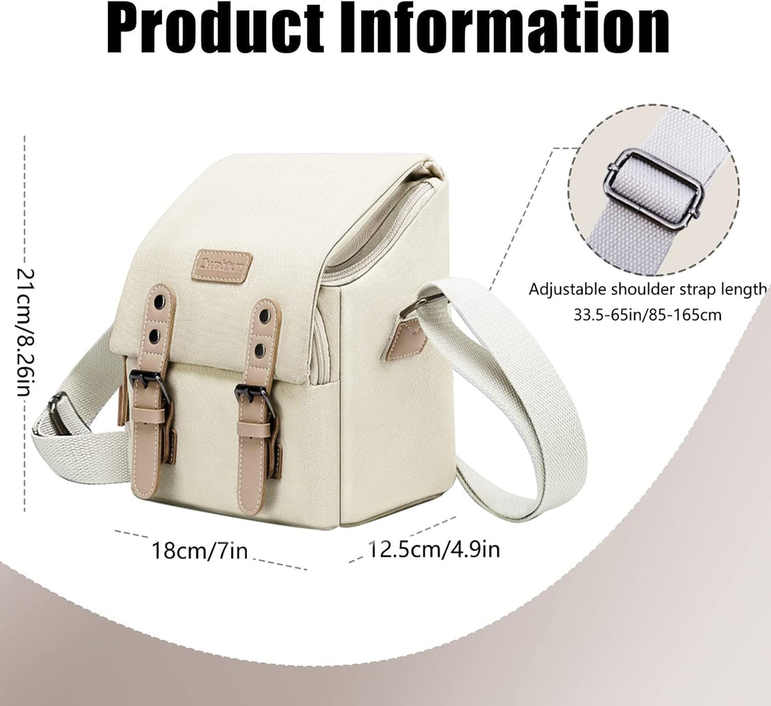 Cwatcun Kameratasche,Wasserdicht Klein Kamerataschen SLR-Tasche Vintage Fototasche aus Canvas Unisex