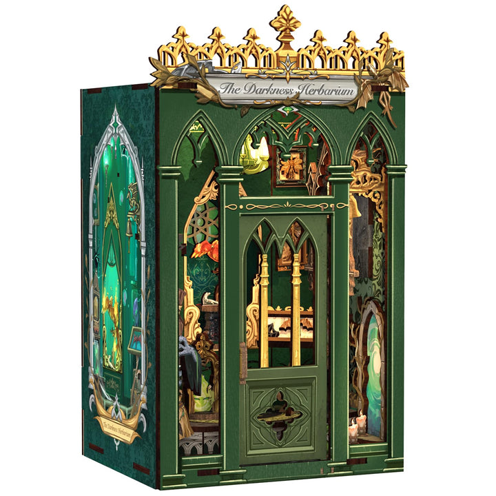 CUTEBEE Book Nook Kit - DIY Miniatur Haus Puppenhaus Booknook 3D Holzpuzzle Bibliothek mit Staubschu