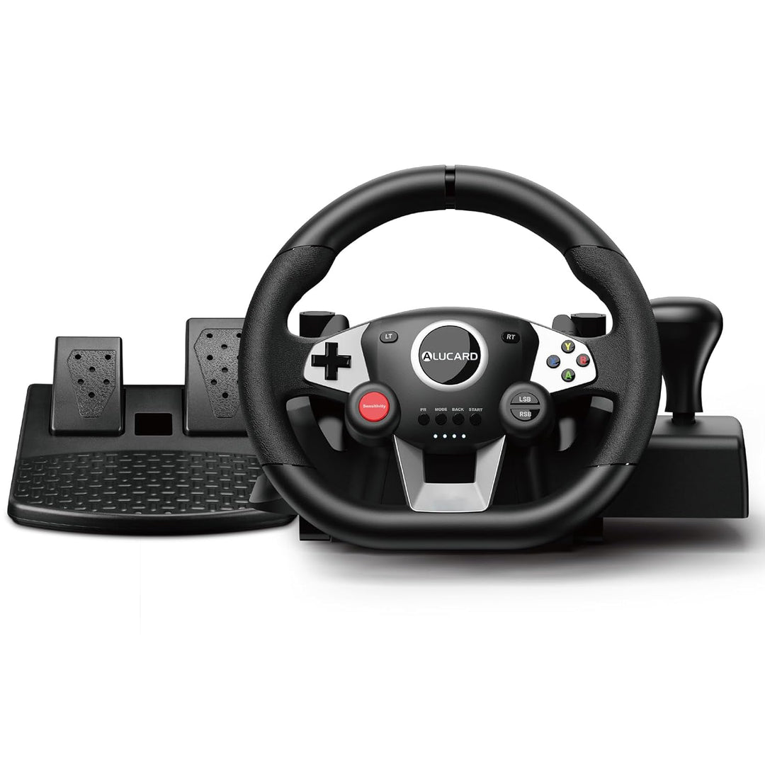 VooFun Racing Wheel, Gaming Lenkrad Kompatibel für PC/ PS4/ Switch/ PS3/ Xbox One/Xbox 360, PC Lenkr