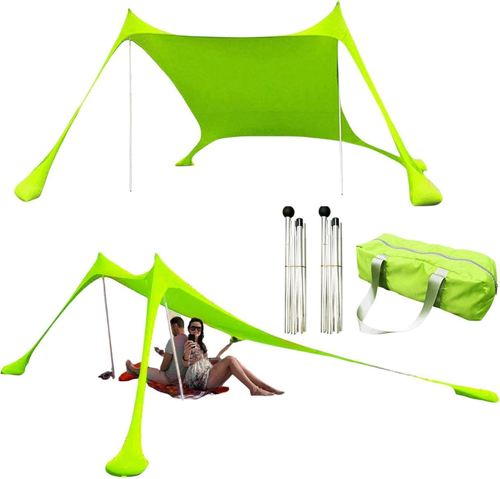 Strandzelt Sonnenschutz, Strandüberdachungszelt-Sonnenschutz,Sonnenzelt Mit Sandankern, Sandsäcken U