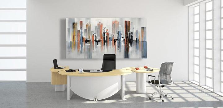 Monica Mirafiori I 100% HANDGEMALT I Gemälde Wolkenkratzer 100x50cm | Gemälde Handgemalt | Acrylgemä