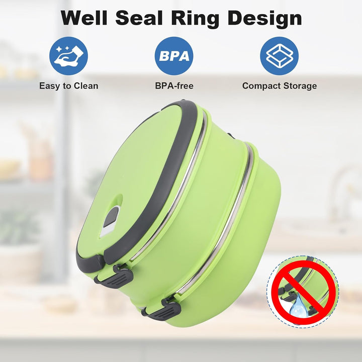 plplaaoo Tragbare Lunchbox, Thermo Bento Box, Edelstahl Lebensmittelbehälter, Isolier Lebensmittel A