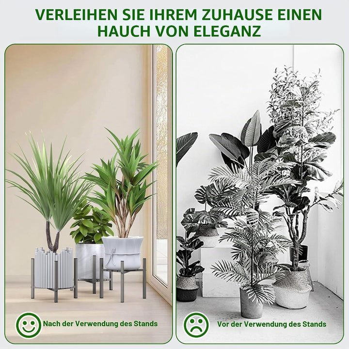 Pflanzenstände für Innen und Aussen, 2 verstellbare Metallregale, Pflanzenständer aus Eisen, für Töp