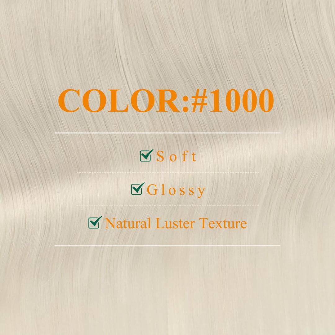 Easyouth Tape Extensions Echthaar Platinblond Tape in Haar Extensions Blond Weiss Echthaar Tape in H