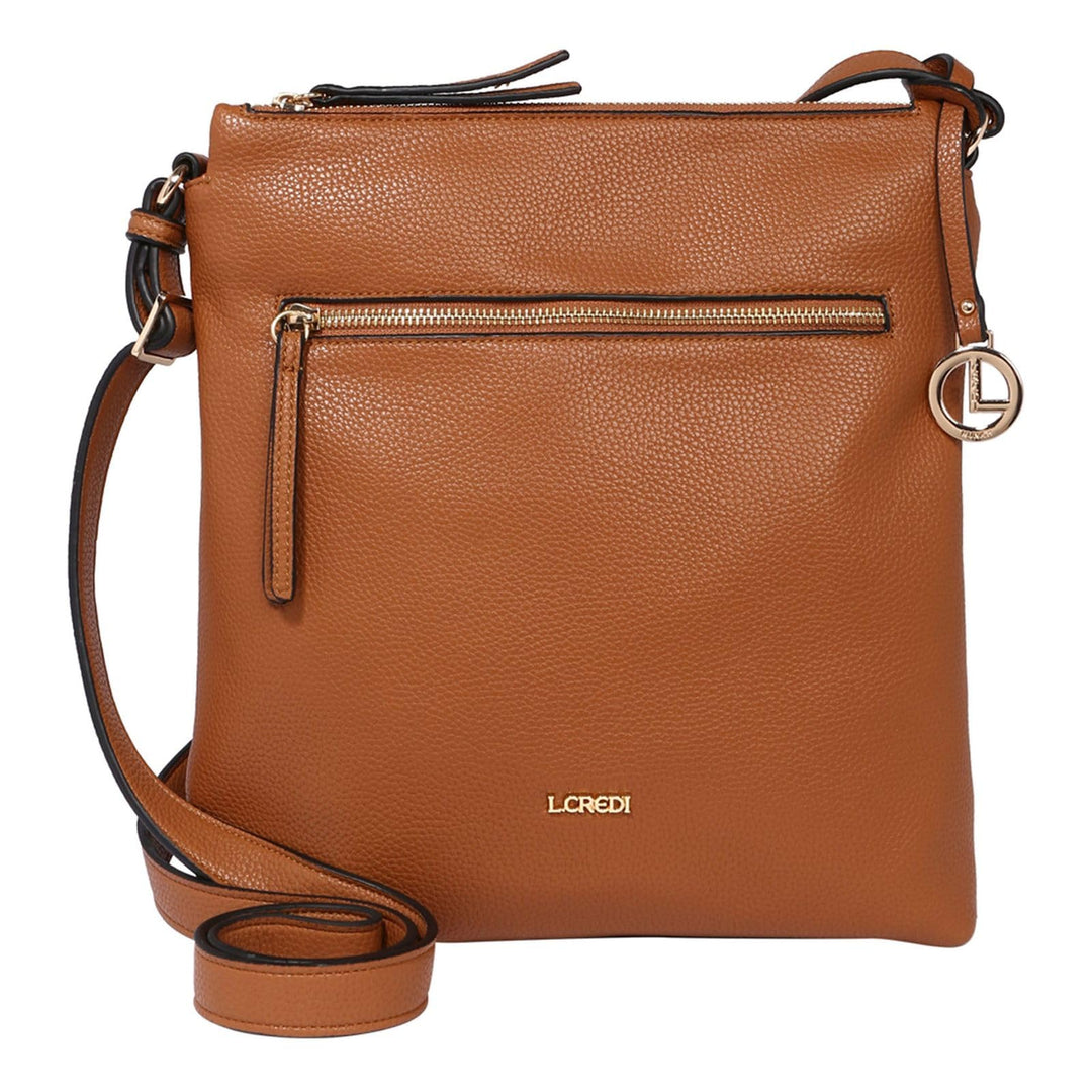 L.CREDI Umhängetasche New Orleans mit Label-Applikationen