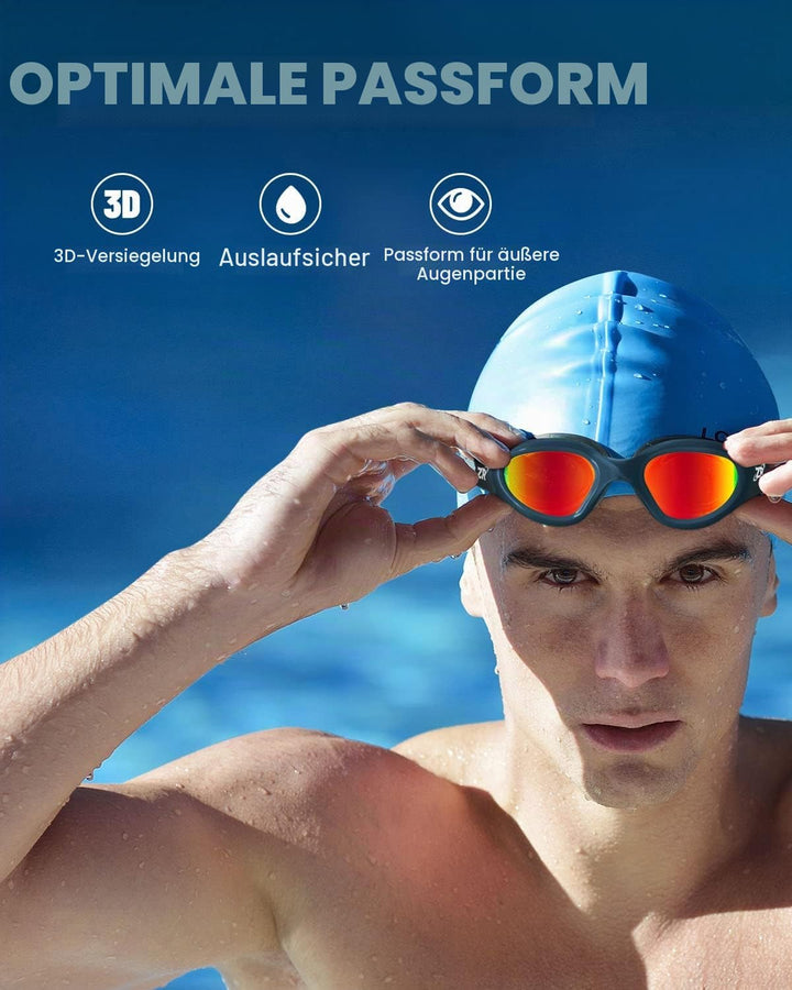 ZIONOR G1 - Polarisierte Schwimmbrille für Unisex und Erwachsene und Damen, beschlagfrei, 100% UV-Sc