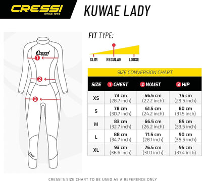 Cressi Kuwae Lady Monopiece Swimsuit - One Piece Women's Swimming Wetsuit 2/3/4mm Schwarz/Flieder XS