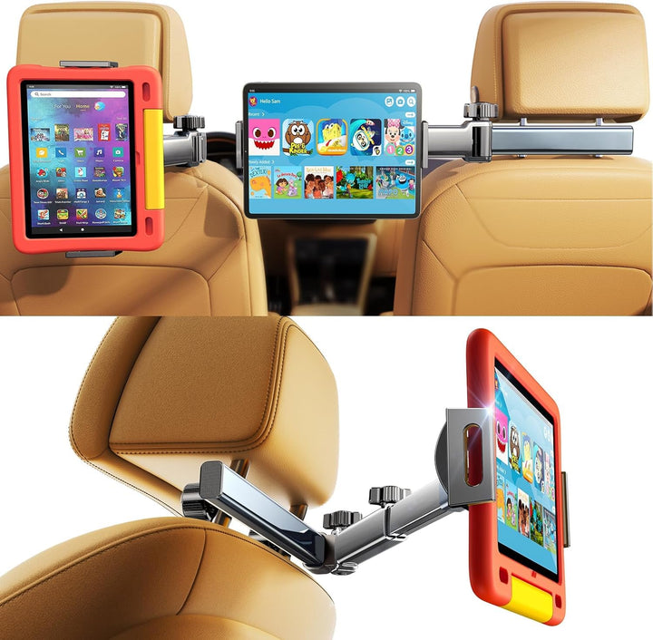 LISEN Tablet Halterung Auto, Tablethalterungen Auto - Ausziehbare KFZ Tablet Halter Kopfstütze, Univ