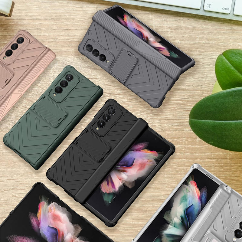 Miimall für Samsung Galaxy Z Fold 3 Hülle mit Scharnierschutz, Schweres Stossfestes Design Handyhüll