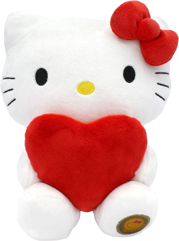Joy Toy - Hello Kitty mit Herz ECO-Plüsch in Kartontäschchen 24 cm, Herz