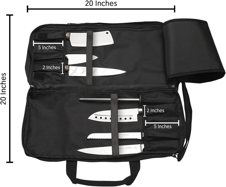 EVERPRIDE Messertasche mit 20 Taschen Schwarz, Schwarz