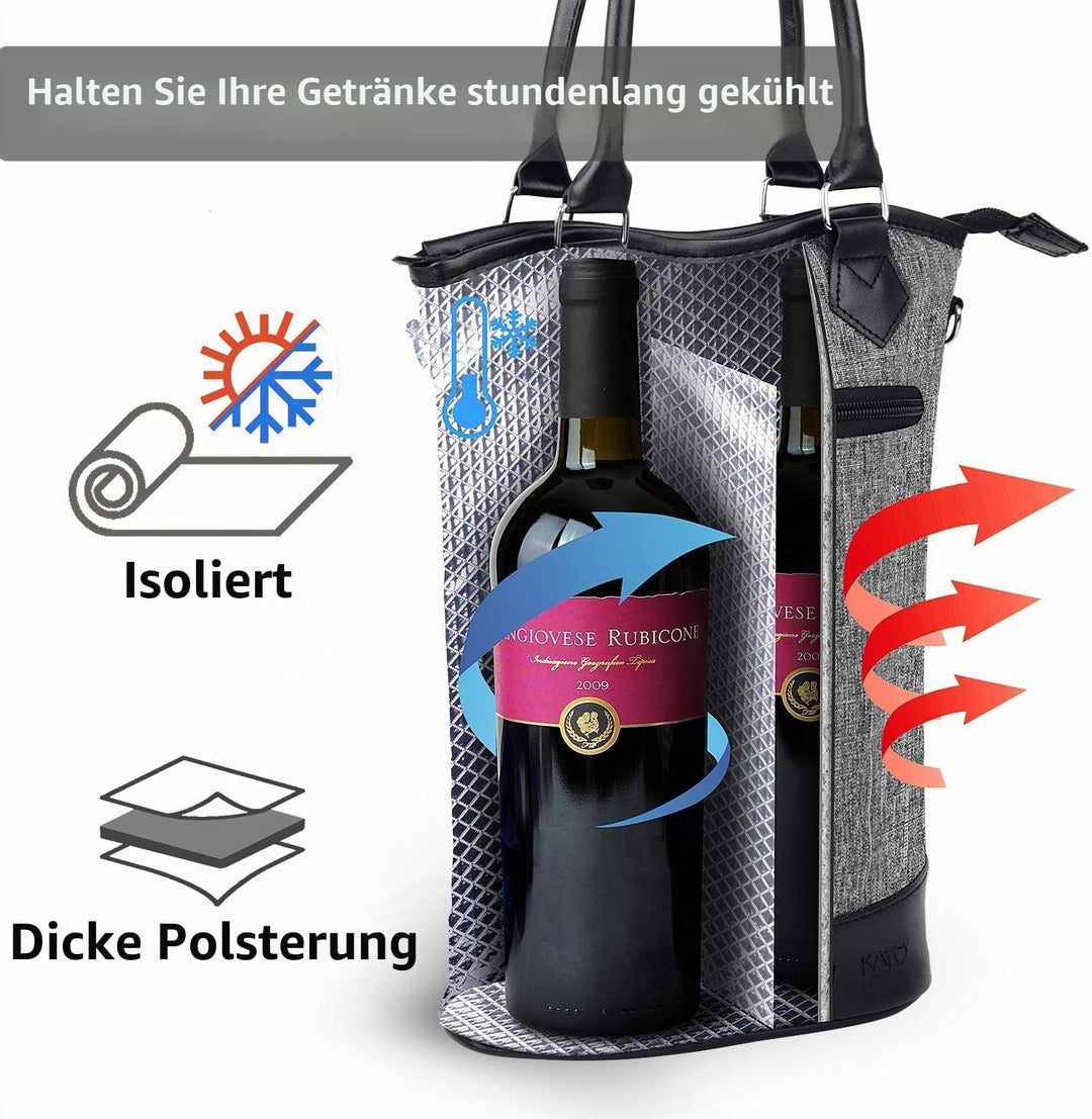 Kato Tirrinia Flaschen-kühltasche Kühltasche Flasche Flaschentasche 2 Flaschen Tasche, Isoliertasche