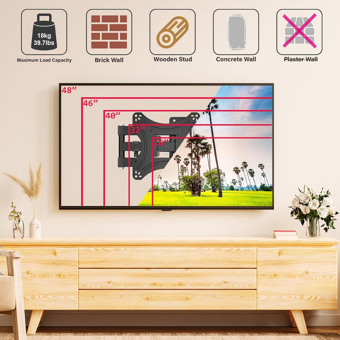 Muchen TV Wandhalterung Schwenkbare Neigbare TV Halterung für Fernseher 26-50&