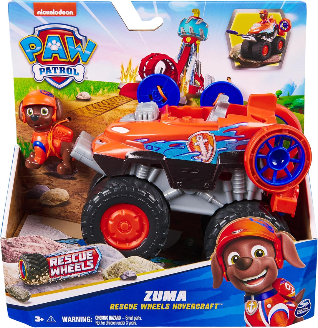 PAW PATROL Rescue Wheels - Zumas Monstertruck Fahrzeug mit Geschoss-Abwurf und Zuma Hundefigur, Spie