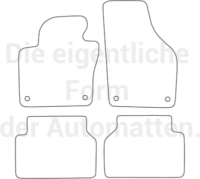 moto-MOLTICO Fussmatten Auto Velours Autoteppiche Schwarz Automatten Set 4-teilig passend für VW Tig