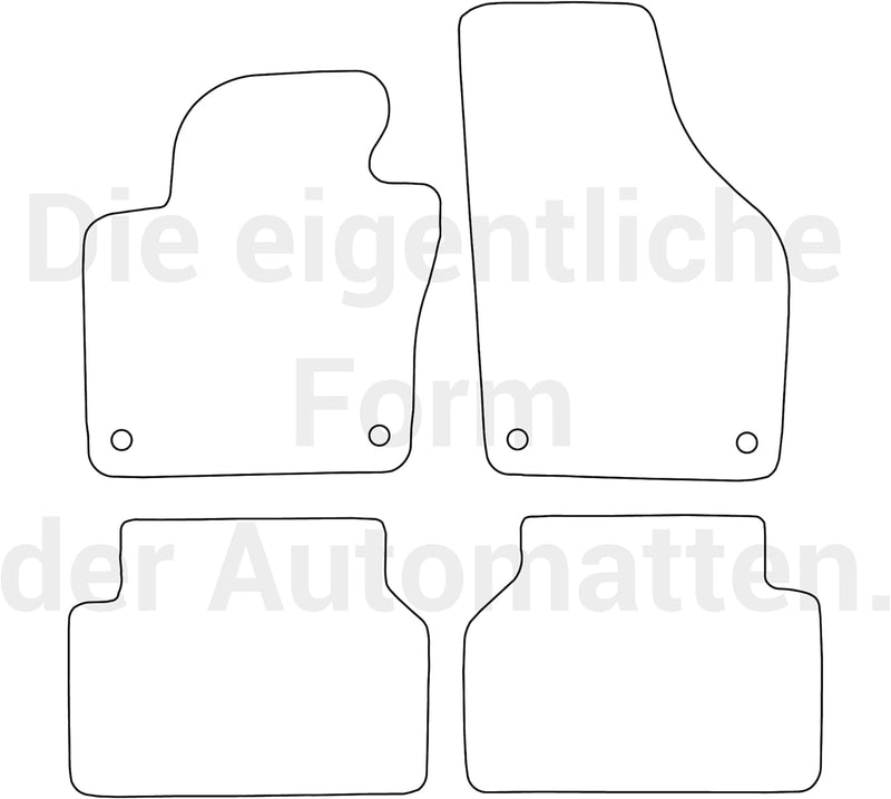 moto-MOLTICO Fussmatten Auto Velours Autoteppiche Schwarz Automatten Set 4-teilig passend für VW Tig