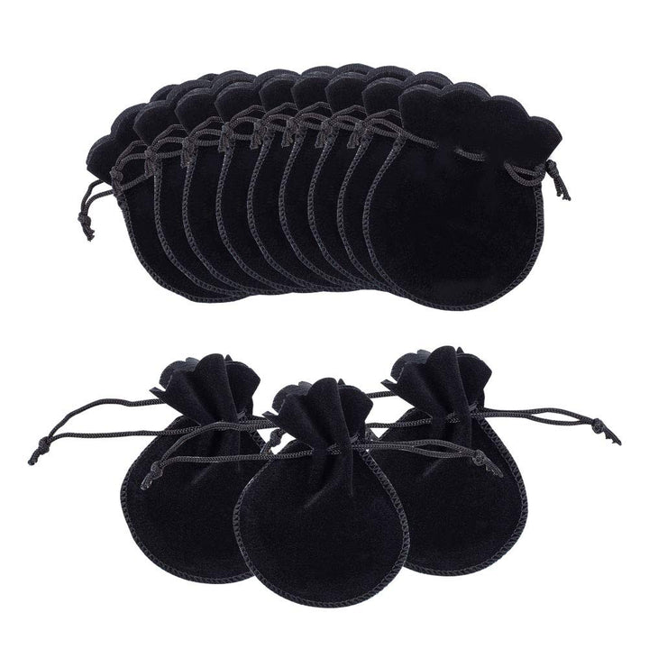 nbeads 200 Stück Samtbeutel Kleine schwarz Schmuck Kordelzug Taschen Geschenk Verpackung Beutel für
