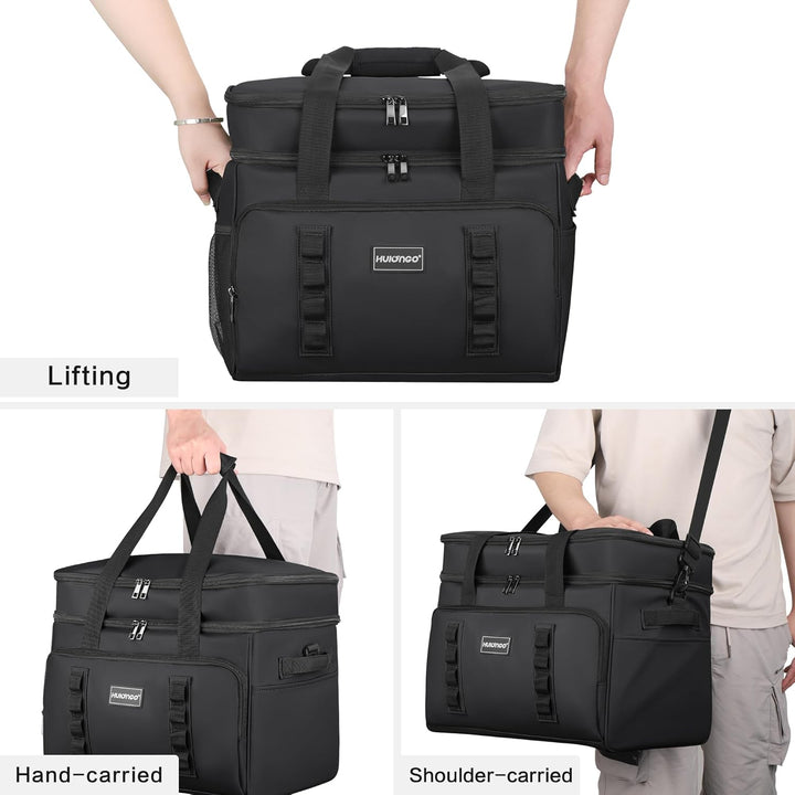 Hulongo Kühltasche Isoliert Kühltasche Wasserdicht Picknick Doppel-Thermotasche für Camping, Reisen,