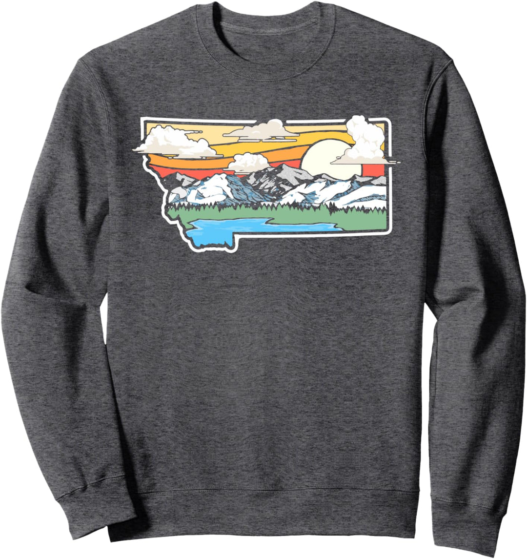 Vintage Montana Outdoors Retro Mountains & Nature Graphic Sweatshirt