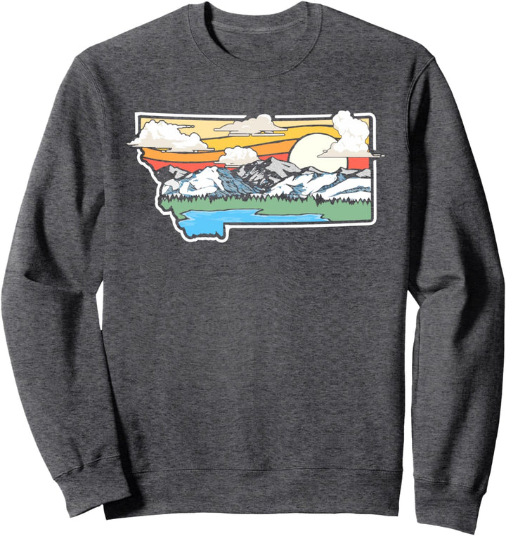 Vintage Montana Outdoors Retro Mountains & Nature Graphic Sweatshirt