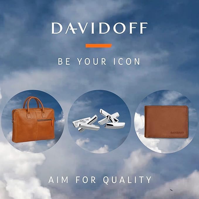 Davidoff Essentials Herren Geldbörse Braun – Elegante kleine Brieftasche aus feinem Leder – edles He