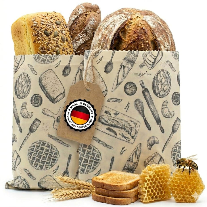 little bee fresh Bio-Bienenwachstuch grosser Beutel aus Deutschland - hält Lebensmittel natürlich, s