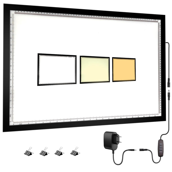 WELZK 10000+ LUX High Bright leuchttisch a2, 3 Colors Light Pad. 10 Levels Dimming Diamond Painting