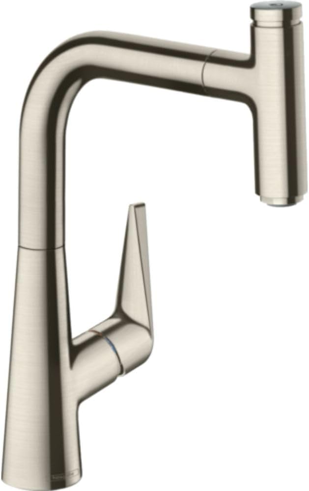 hansgrohe Talis Select S Einhebel-Küchenarmatur, Komfort-Höhe 220 mm, mit Ausziehauslauf, Edelstahl