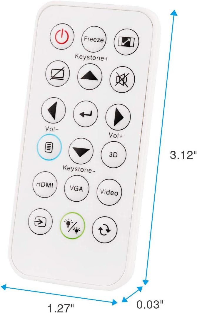 Aimdio Beamer Fernbedienung für Optoma DASSSG DAWSSG H183X H184X HD28i H114 H116ST S321 S322e S331 S