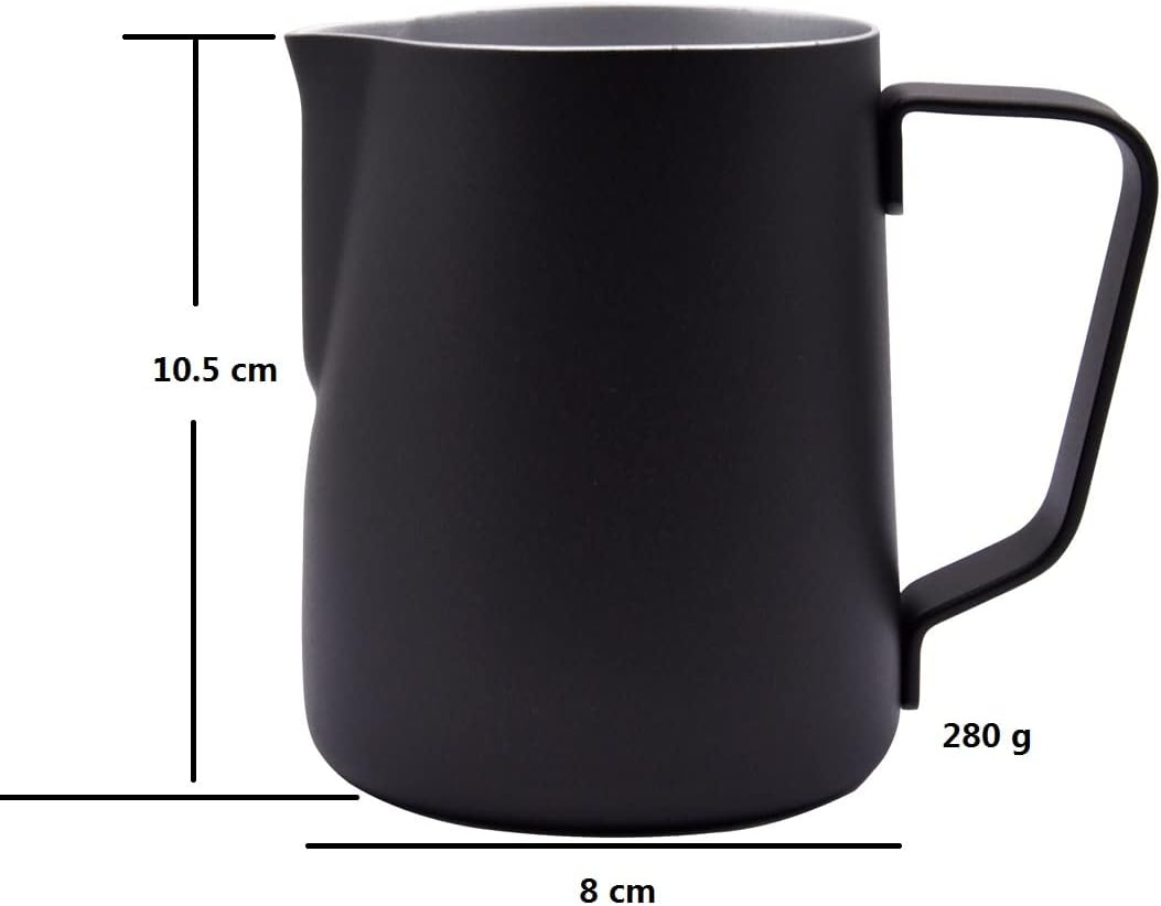 1 Stück Milchschaumkrug, Pitcher Krug Edelstahl, Schaumbecher für Kaffee und Latte Art, Schäumende M