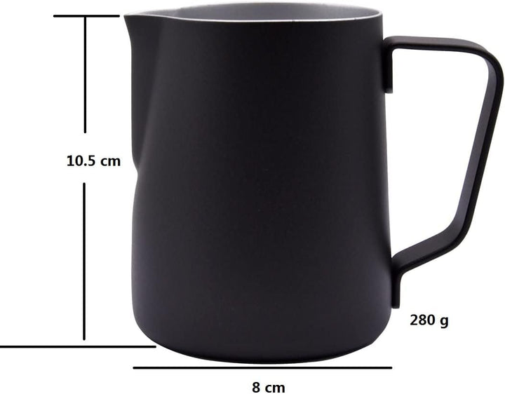 1 Stück Milchschaumkrug, Pitcher Krug Edelstahl, Schaumbecher für Kaffee und Latte Art, Schäumende M