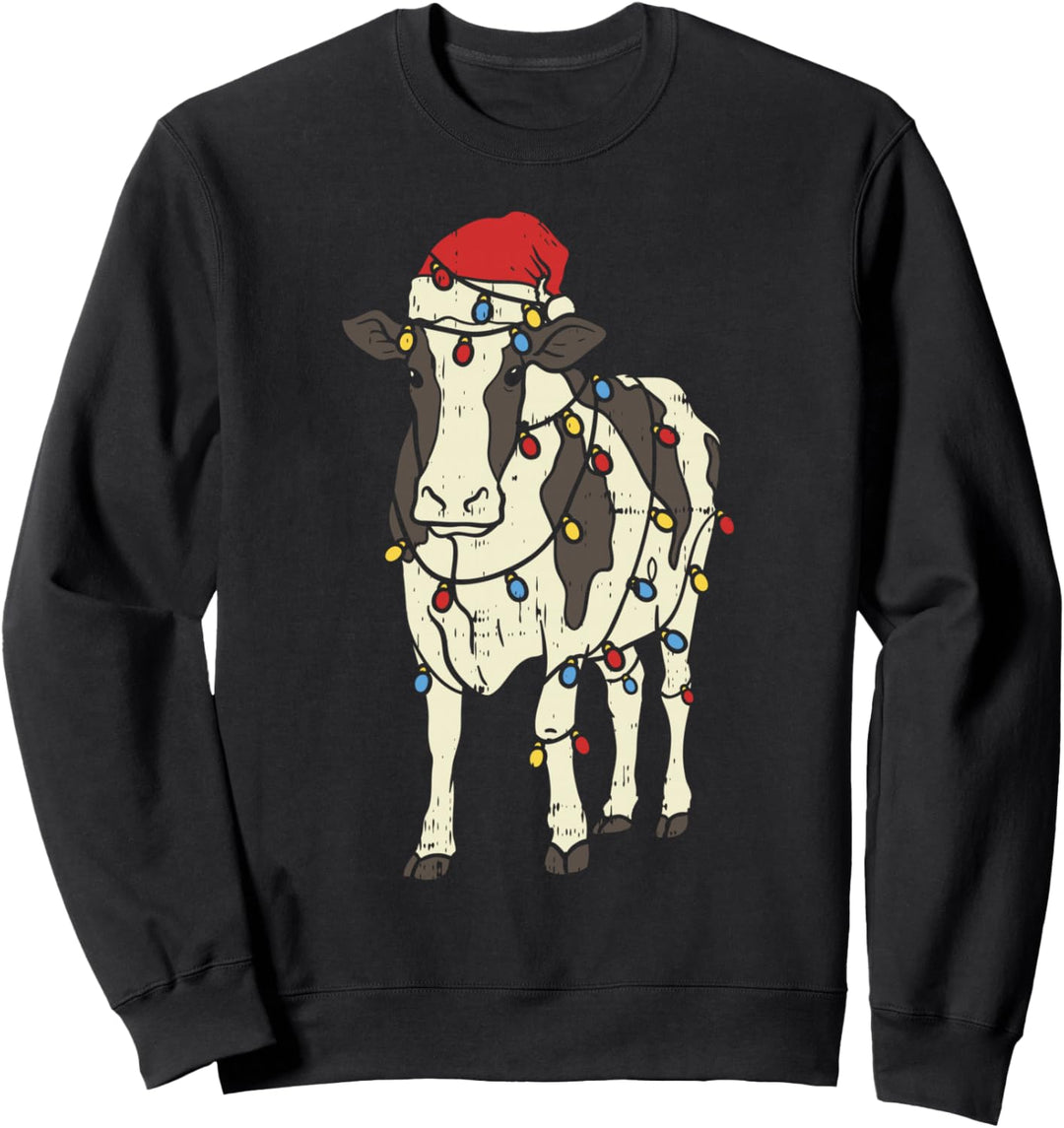 Christmas Cow Funny Cowmas Xmas Lovers Lights Gift Sweatshirt