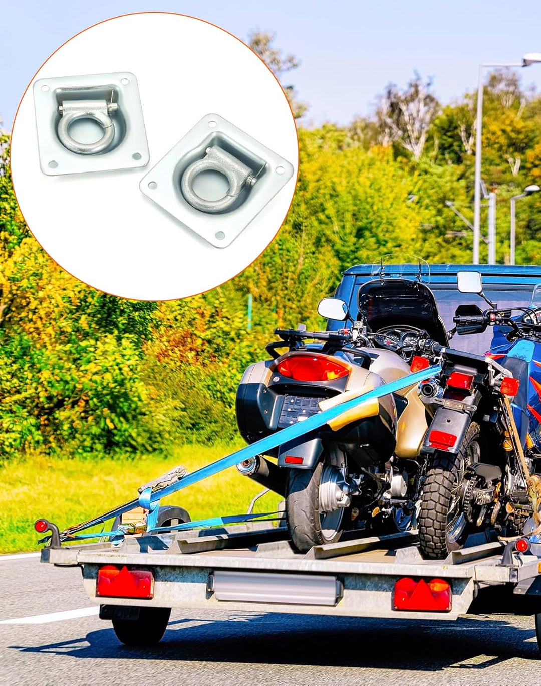 QWORK® 6 Stück Zurrösen für Anhänger, zurrmulde, anhänger zubehör,Befestigung für den Transport von