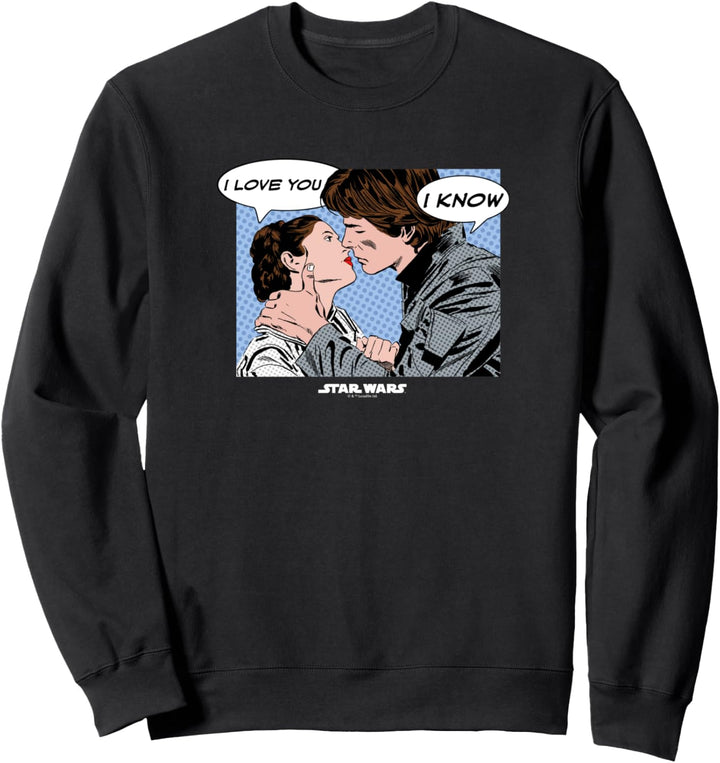 Star Wars I Love You Princess Leia And Han Solo White Sweatshirt