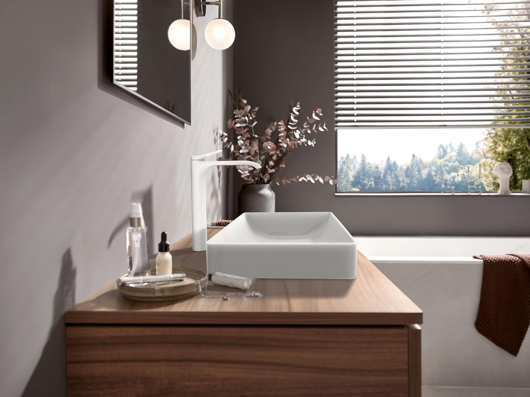 hansgrohe Waschtischarmatur Vivenis, Wasserhahn Bad mit Auslauf Höhe 250 mm, mit Zugstange, Badarmat
