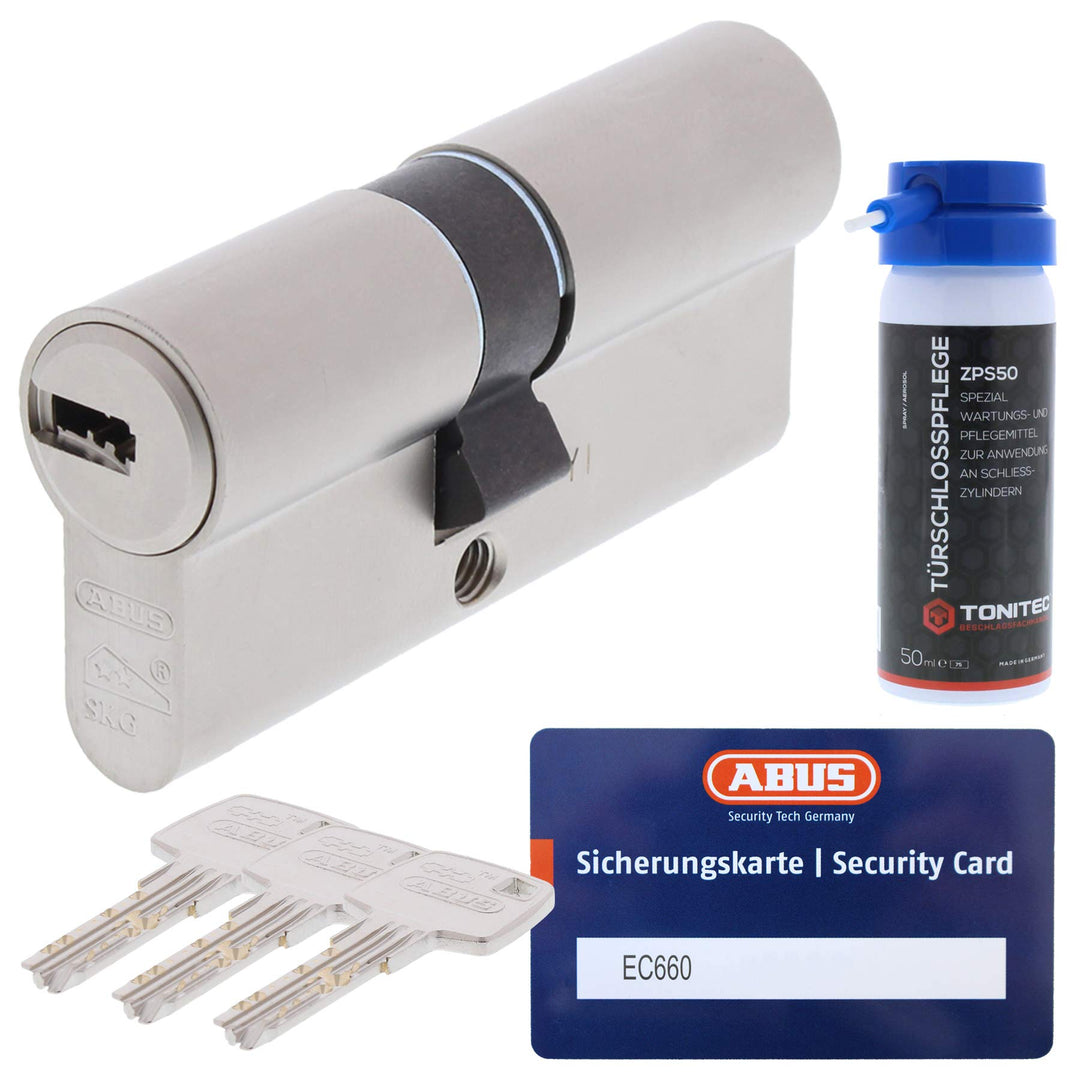 ABUS EC660 Profil-Doppelzylinder Länge (a/b) 45/65mm (c=110mm) mit 3 Schlüssel, mit Sicherungskarte