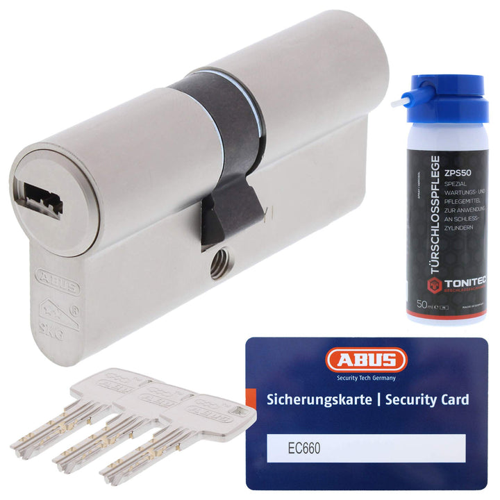 ABUS EC660 Profil-Doppelzylinder Länge (a/b) 45/65mm (c=110mm) mit 3 Schlüssel, mit Sicherungskarte