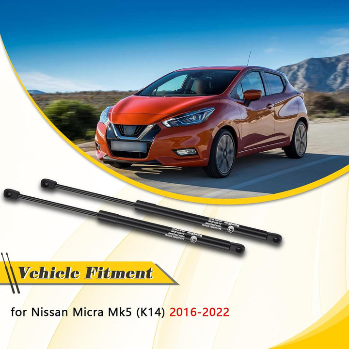 2X Heckklappendämpfer für Nissan Micra Mk5 (K14) 2016-2022 Gasdruckdämpfer 420N Schwarz Gasfeder Hec
