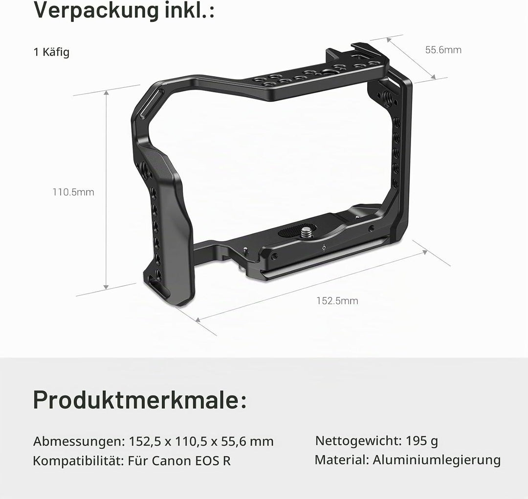 SMALLRIG Cage Käfig mit integriertem Cold Shoe und Platte für Arca Standard für Canon R - CCC2803