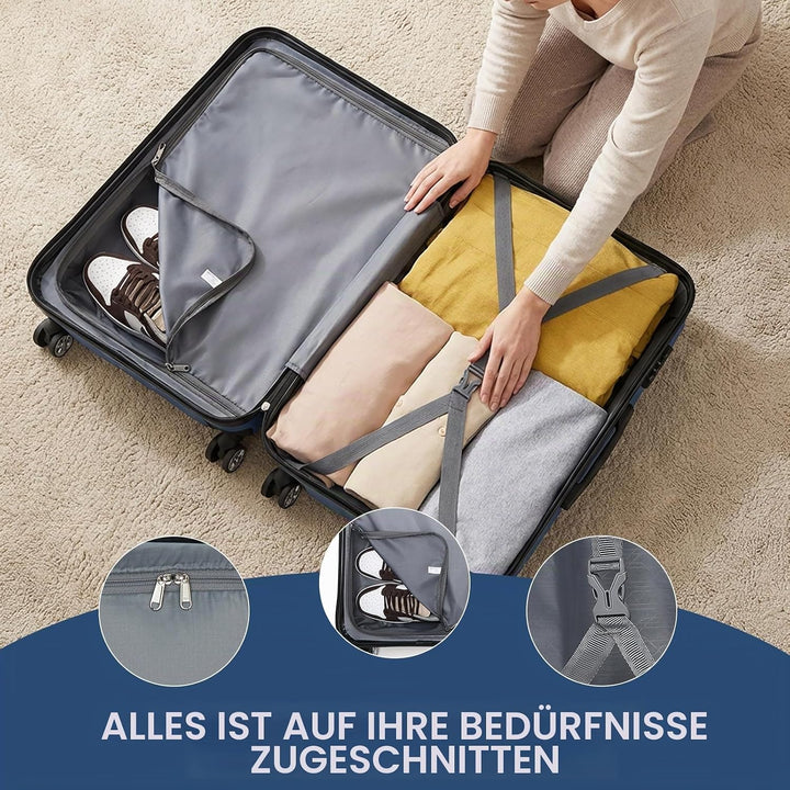 KONO Koffer Grosser 28 Zoll Leicht ABS+PC Hartschalenkoffer XL mit TSA-Schloss Reisekoffer mit 4 Rol