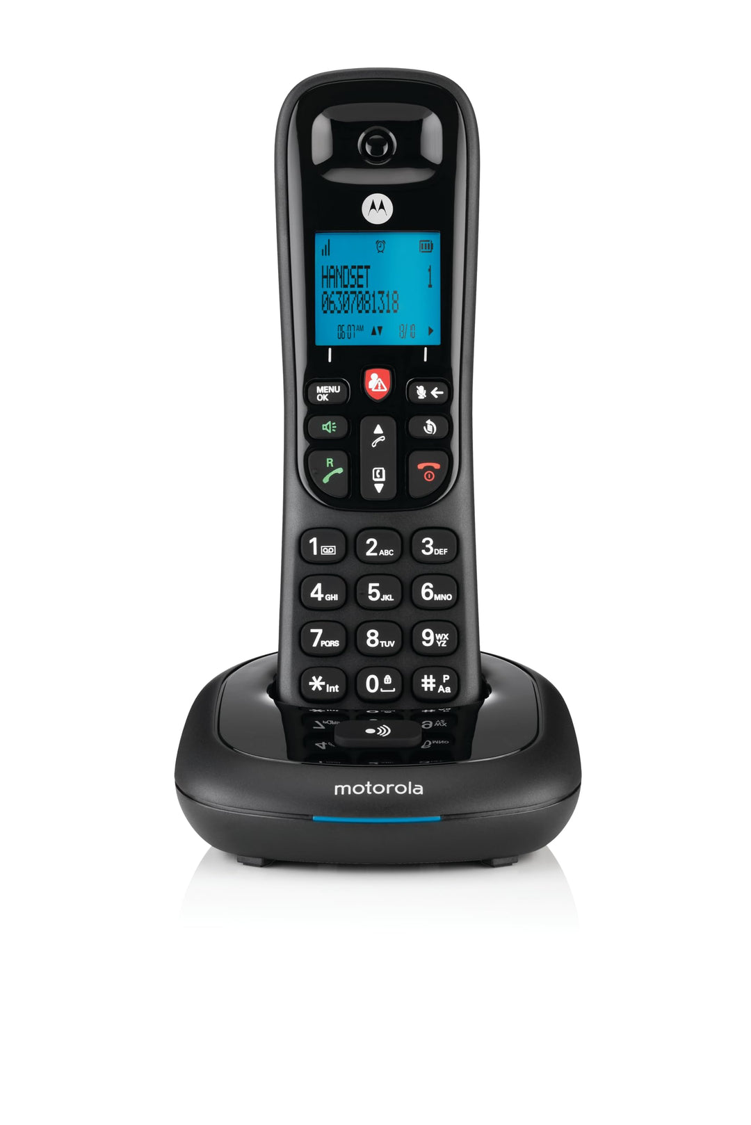Motorola Cd4001 Negro Teléfono Fijo Inalámbrico Con Pantalla Y Teclado Retroiluminado