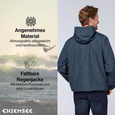 CHIEMSEE Regenjacke Herren wasserdicht und atmungsaktiv I Leichte Regenjacke faltbar I Funktionsjack