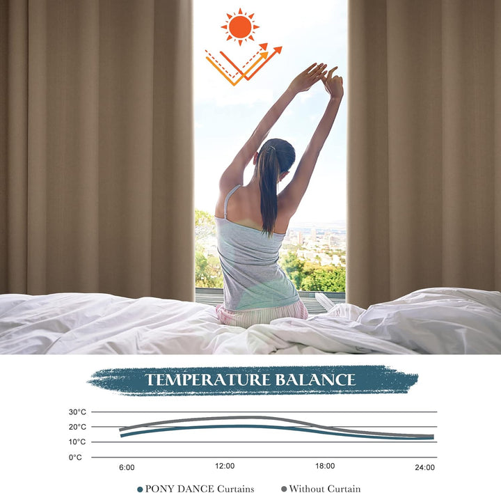 PONY DANCE Raumtrenner Vorhang für Schiene Gardinen für Grosse Fenster 1er Set H 220 x B 300 cm Blic