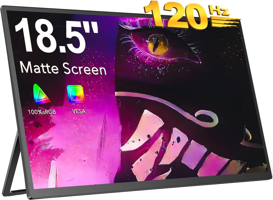 EVICIV Portable Monitor, 18,5 Zoll 120Hz Tragbarer FHD 1080P IPS Mobiler Display Zweiter Bildschirmm