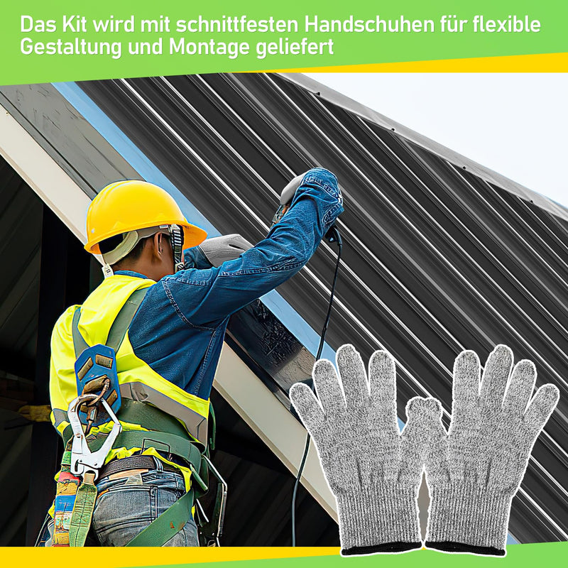 Ansobea Profilblech 24x Trapezblech Dachplatten Wellblechplatten für Dach 129x46cm = 14m² Metall Dac