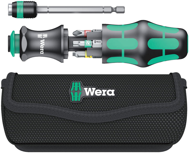 Wera 05051016001 Kraftform Kompakt 20 Tool Finder 1, mit Tasche, 7-teilig, Schwarz Grün, One size Sc